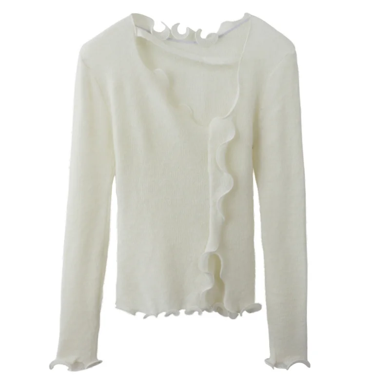 Пуловер Harajpoo женский однотонный корейский модный вязаный Асимметричный