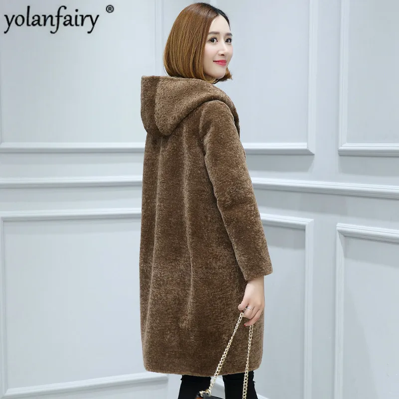 Женское пальто из натурального меха YOLANFAIRY осенне-зимняя теплая Толстая Шуба
