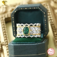 created emerald real 925 sterling silver designer ring 2022 trend for women vintage aesthetic style dating charms for jewelry