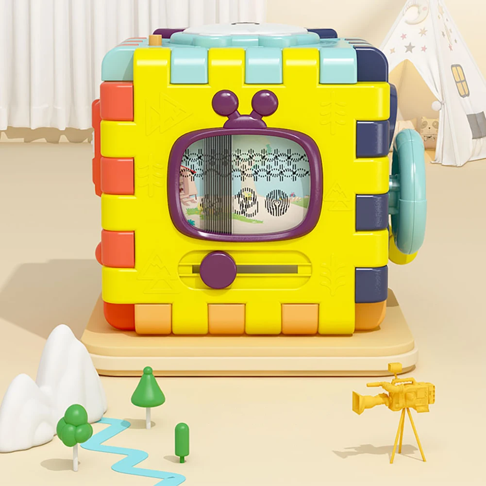 

Gift Sound Skill Development Play Center Light Fun Learning Early Education Multipurpose Toddlers Baby Activity Cube Toy 6 In 1
