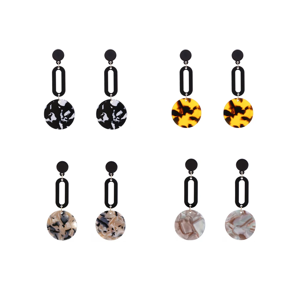 Женские Модные Этнические винтажные массивные висячие серьги Match Right с ацетатным