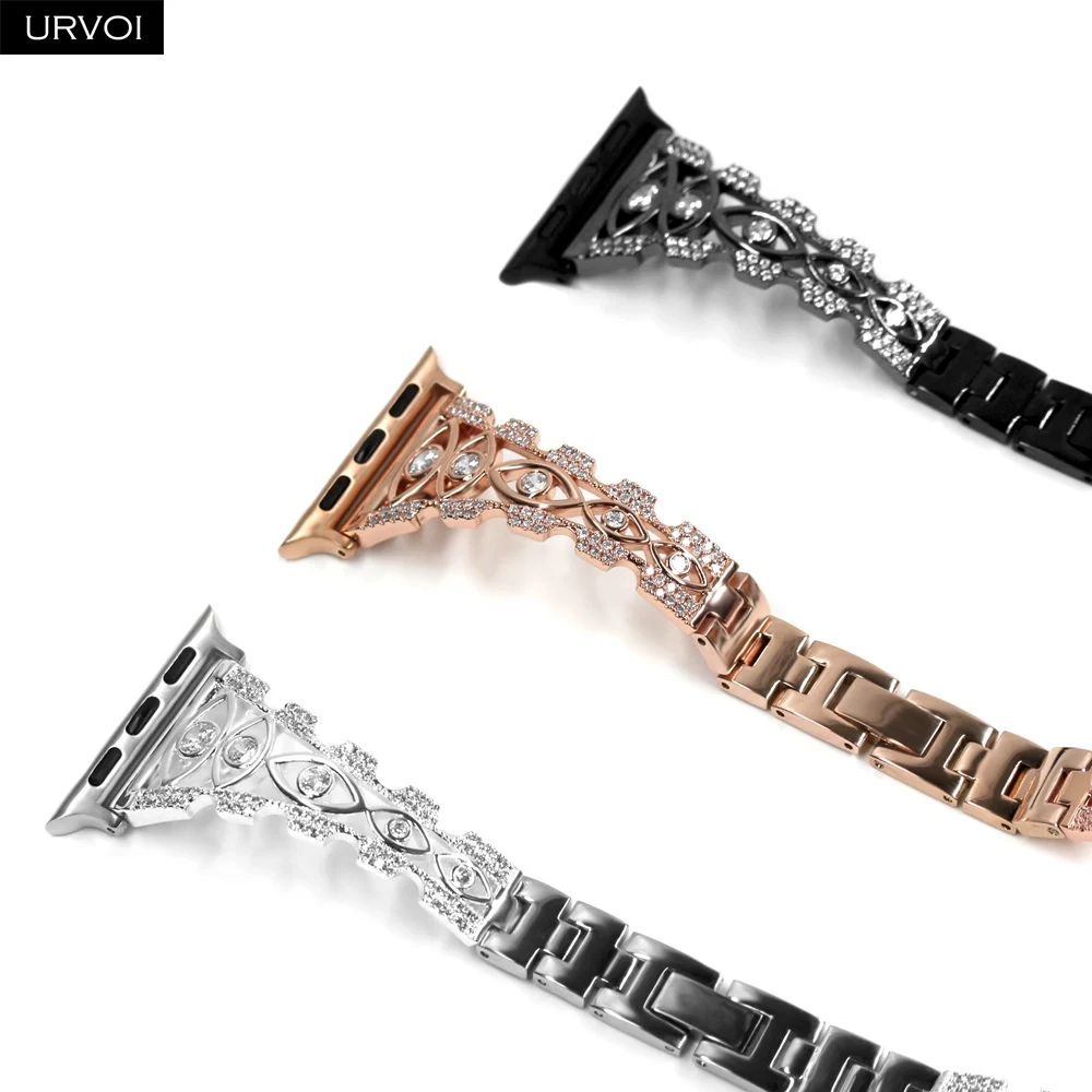 URVOI браслет-цепочка для глаз Apple Watch 6 SE 5 4 3 2 1 медный и нержавеющий стальной ремешок