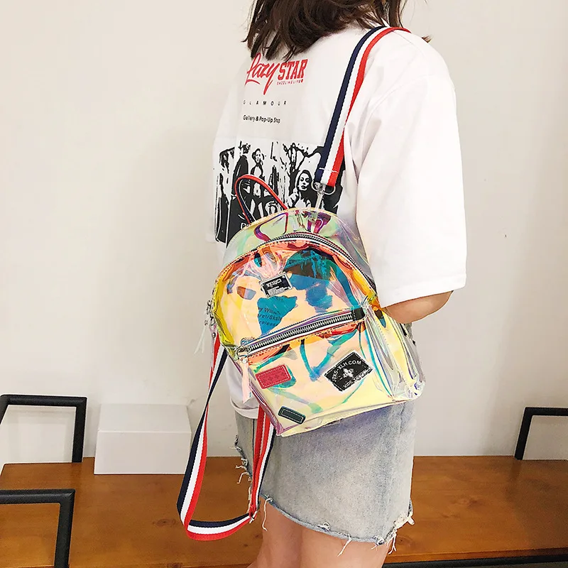 Laser women's bag 2019 new Korean fashion jelly transparent shoulder slung girls multi-purpose tide bags | Багаж и сумки
