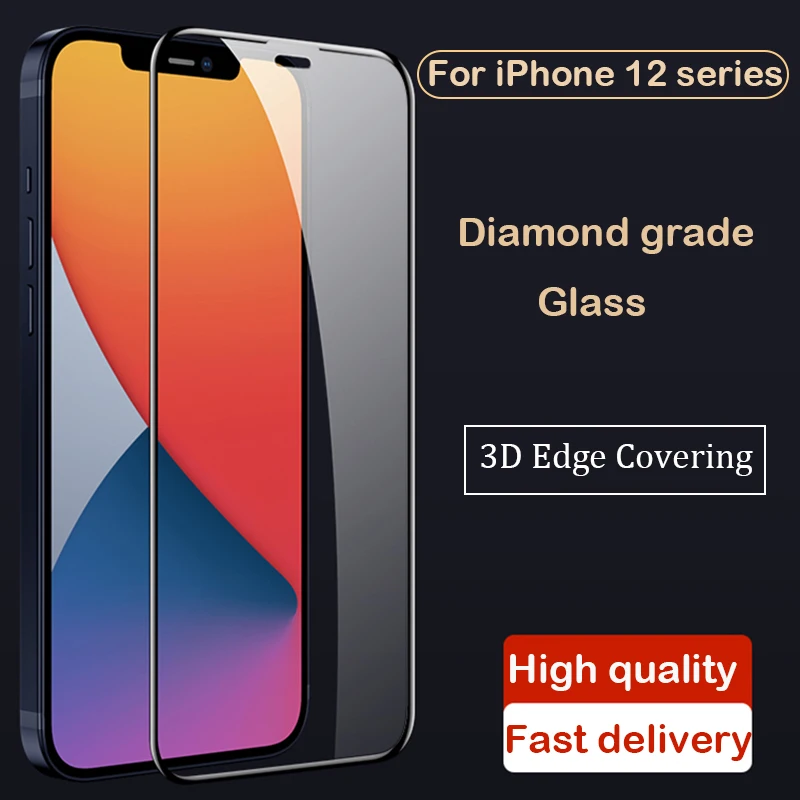 Закаленное стекло без отпечатков пальцев для iPhone 12 Pro Max защита экрана полное