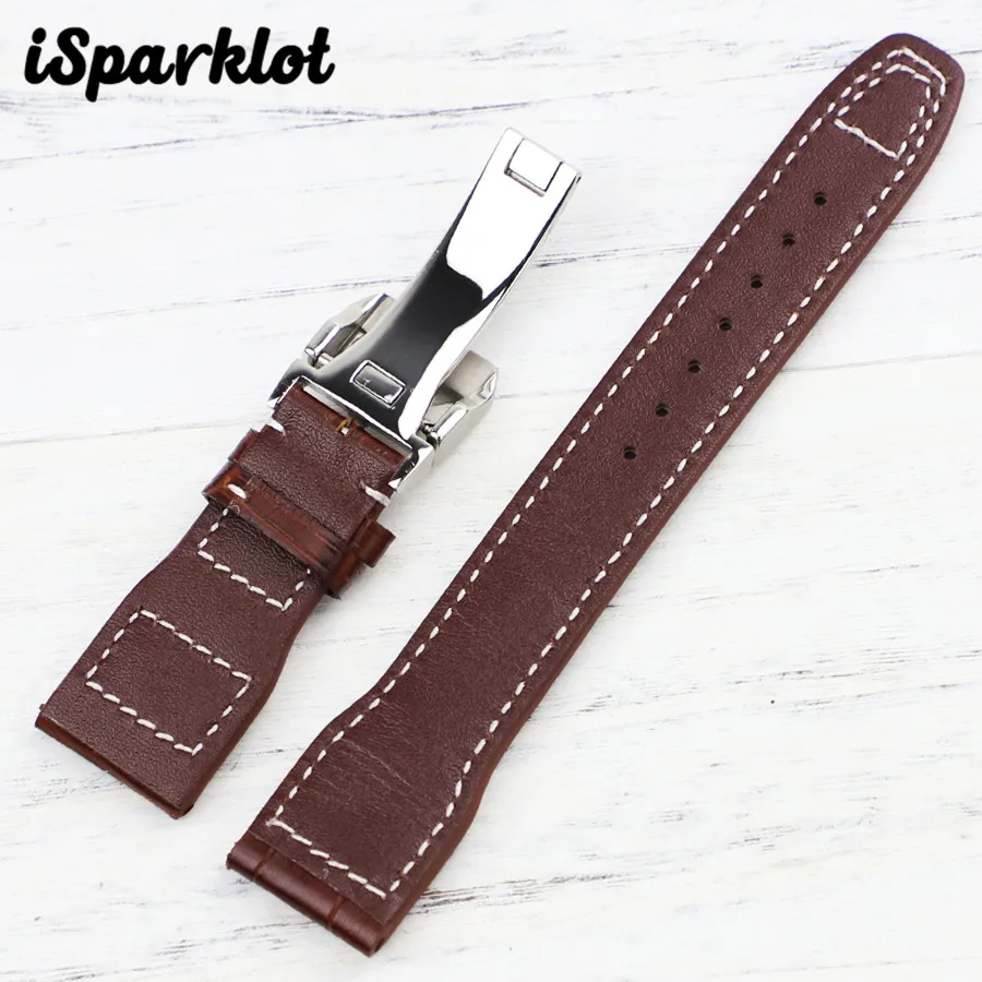 22mm Rivet Watch Bands for IWC Pilot Mark Chronograph Straps Black Brown Bracelets Belt Men pilot Military Wristband | Наручные часы