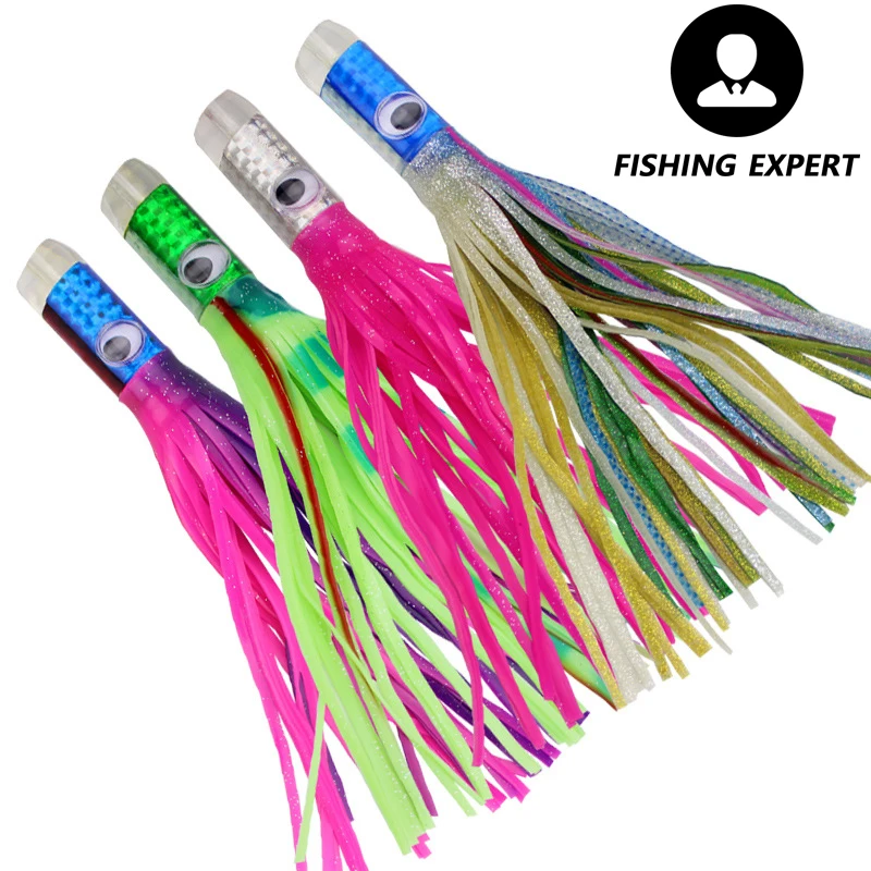 

Soft Skirt Lure Fishing Tuna Octopus Squid Bait 30cm 150g Resin PVC Luminous Suitable Night Fishing Effect Is Significant Lures