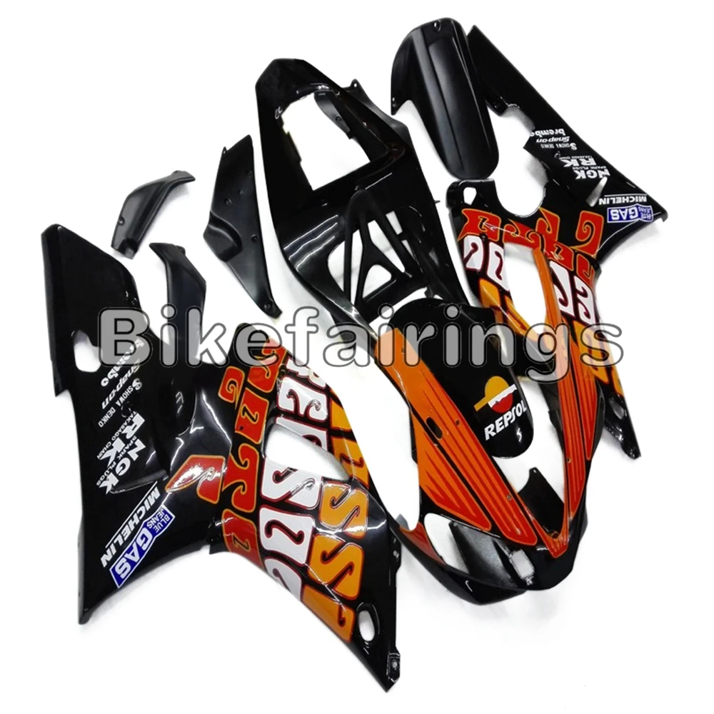 

Оранжевые черные накладки на спортивный велосипед Repsol для Yamaha YZF1000 R1 2000 2001 00 01 R1 комплект для впрыска из АБС-пластика новые обтекатели