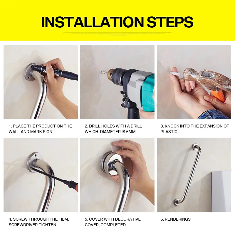 Поручни для душа 30 см из нержавеющей стали настенное крепление ручка инвалидов