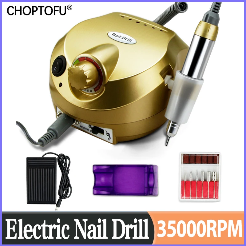 

5Colors Electric Nail Drill Machine 32W Nail Polisher 35000RPM Micromotor Nail Drill Milling Cutter Nail File Drill Bit Tool Kit