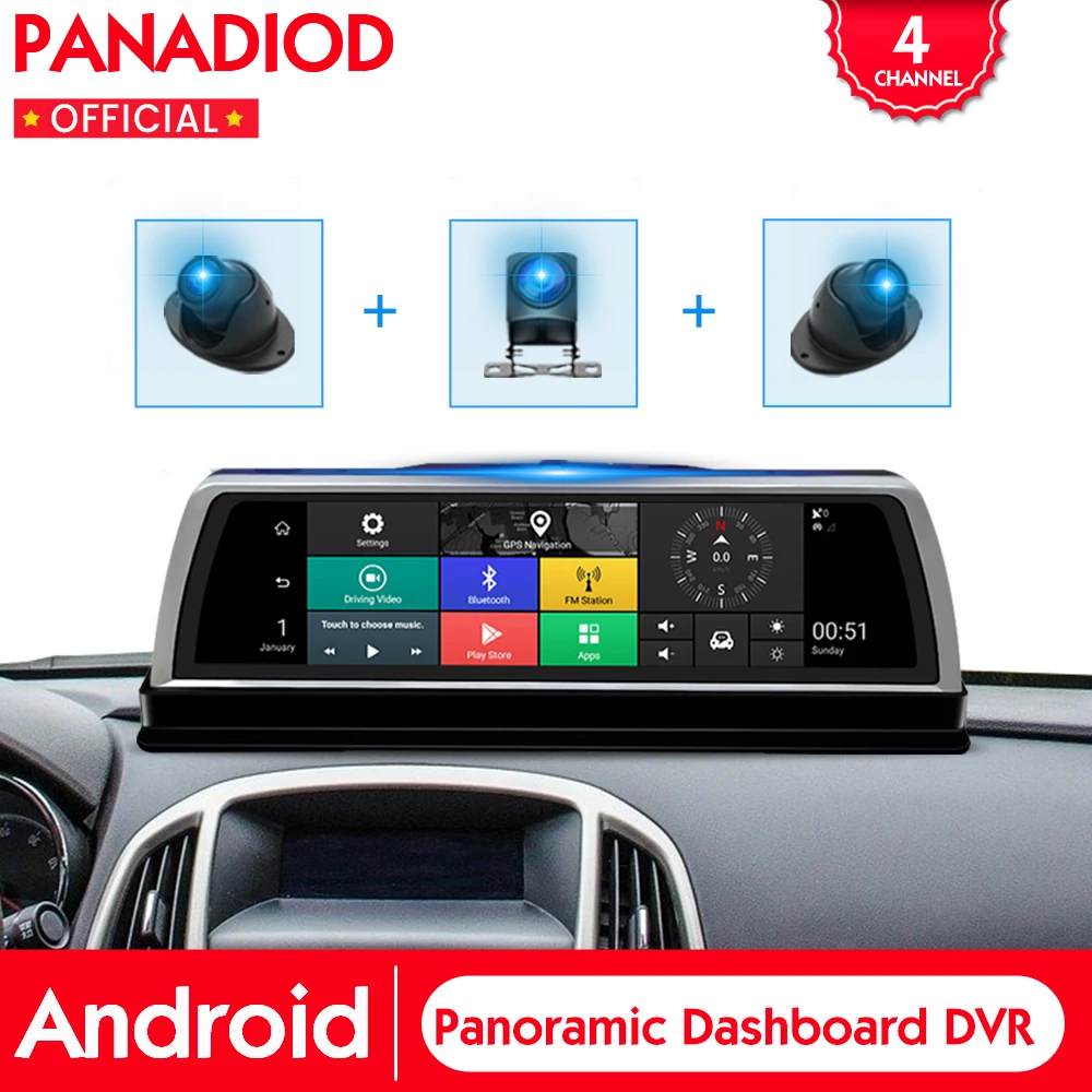 Зеркало заднего вида автомобильное регистратор с камерой 360 ° 4G Android 1080P FHD |