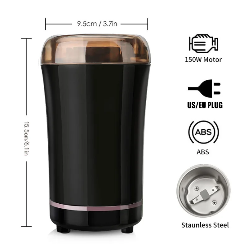 

Electric Mixer Stainless Steel Flour Mill Electric Mini Household Coffee Bean Coffee Grinder Electric Blender