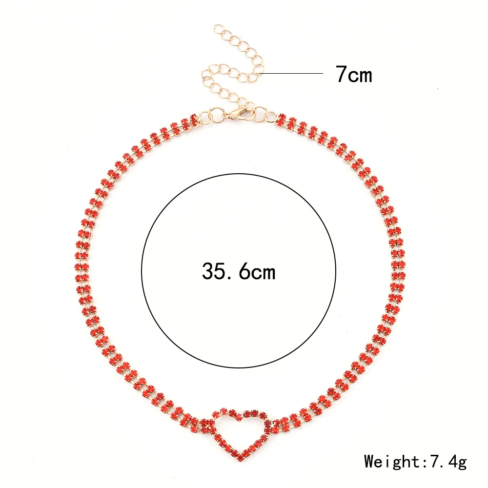 

Ins Temperament Korean Sweet Fashion Multi-color Tide Claw Chain Full Choker Necklace Love Necklace for Women 2020 New