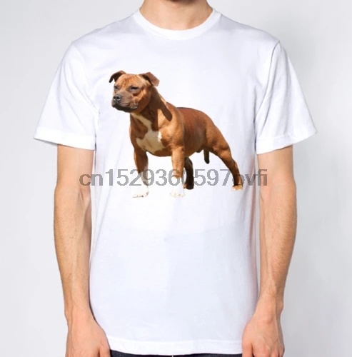 Футболка с собакой терьера Стаффордшир | Мужская одежда