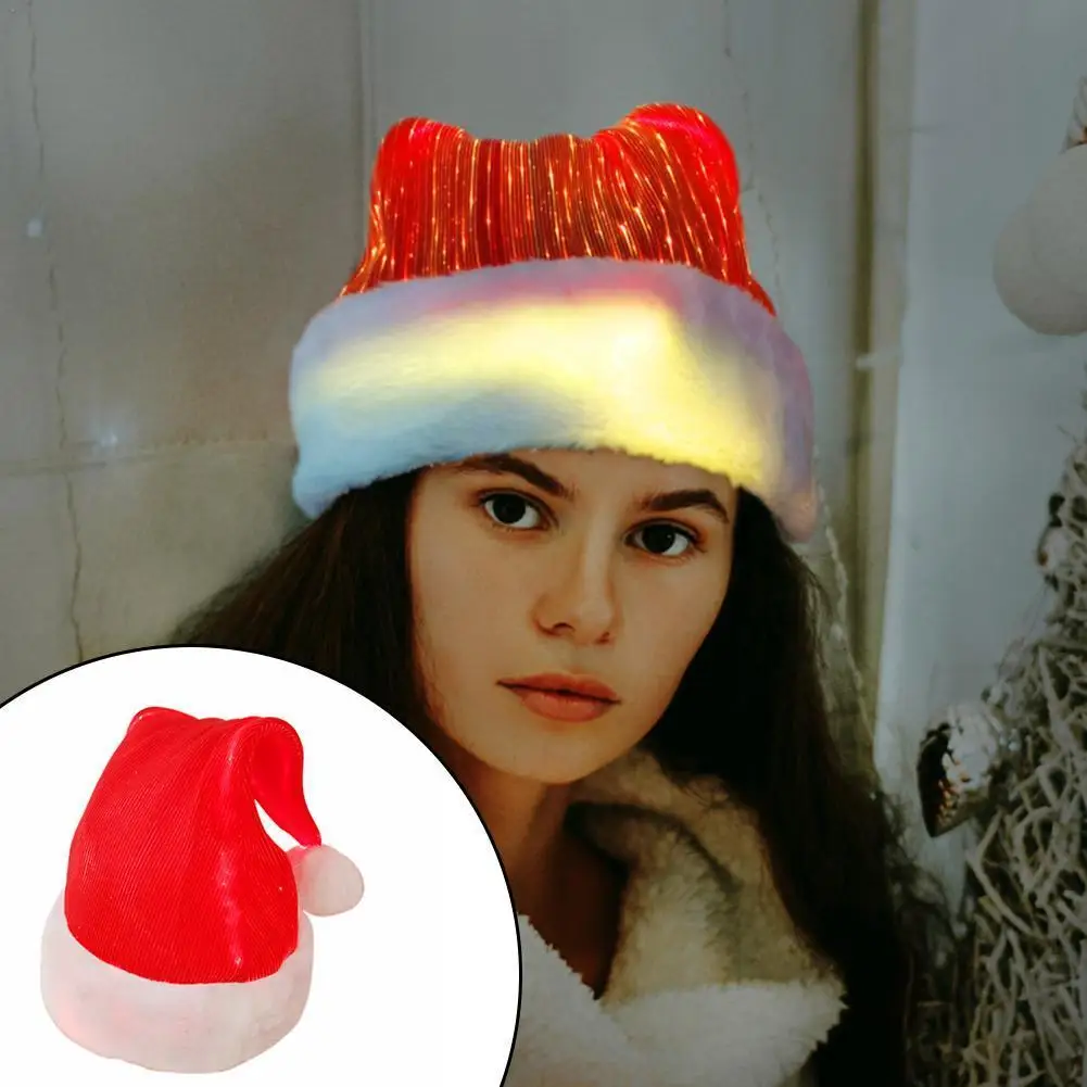 

New Year Caps Merry Christmas Hat Light Up LED Cap Snowman Santa Claus Hats For Kids Children Adult Xmas Gift Decor Caps