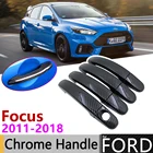Черная накладка на дверную ручку из углеродного волокна для Ford Focus 3 MK3 MK3.5 2011  2018 2012 2013 2014 2015 2016 2017, автомобильные аксессуары, набор хромированных стикеров