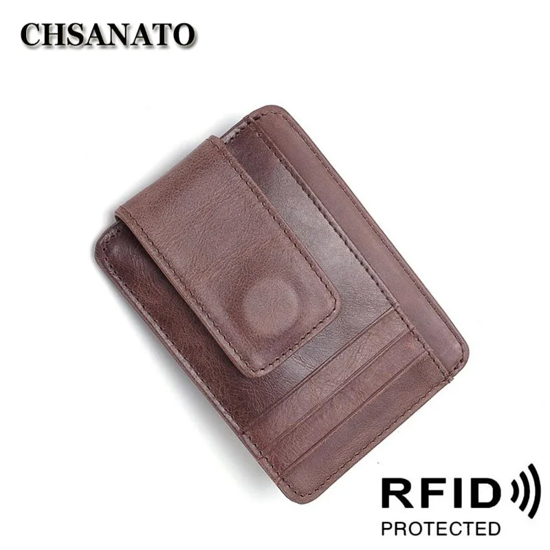 CHSANATO винтажный держатель для кредитных карт слот из коровьей кожи визитница