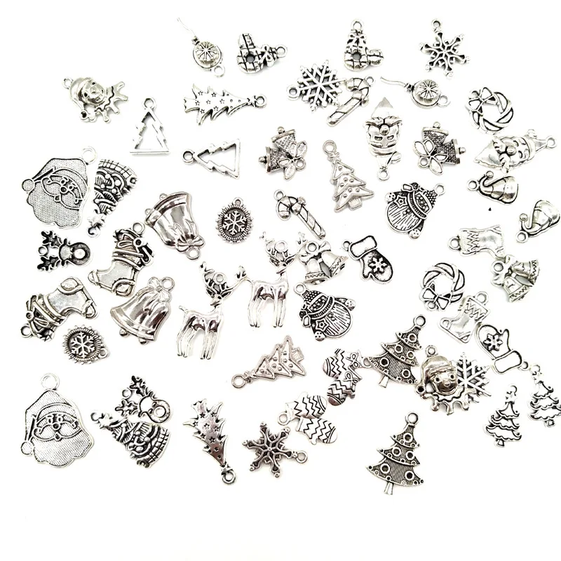 

54pc/BAG Mixed Tibetan Silver Christmas Charms Wholesale Bulk Jewellery Craft Necklace Bracelet Accessories Pendant DIY Xmas #TE