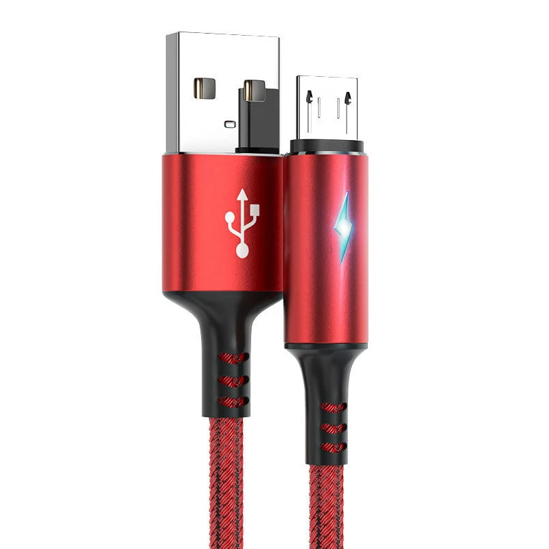 Светодиодный кабель Micro USB 3A нейлоновый шнур для быстрой зарядки Samsung Xiaomi HTC LG