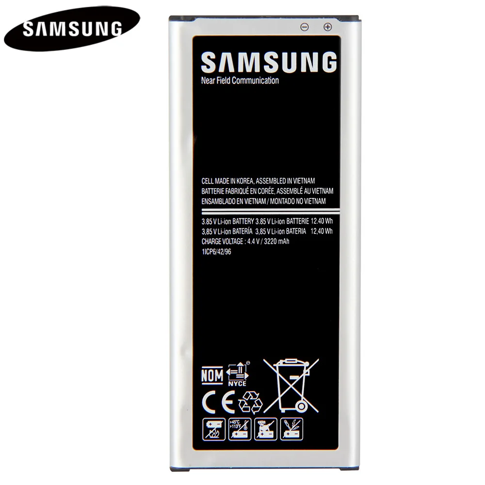 Оригинальная Аккумуляторная батарейка Φ для Samsung GALAXY NOTE 4 N910C N9100 N9106W N9108 Note 3 N9002 Note5