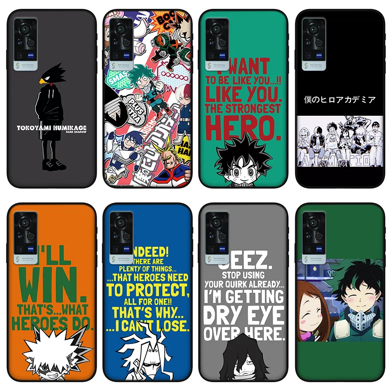 

My Hero Academy Anime Phone case for vivo x60 pro plus x50 s7 s9 x30 x27 s9e Black silicone case for vivo iQOO 7 3 5 z3 neo pro