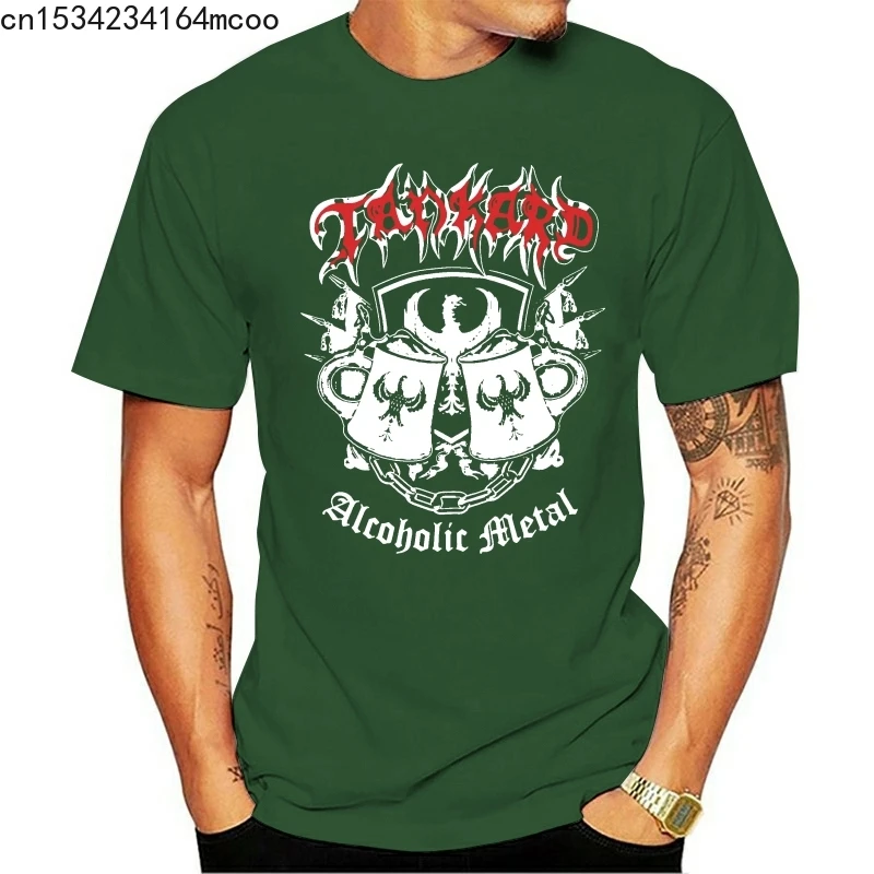 Подарок на день рождения caneca алкогольные Металлическая черная футболка молотить