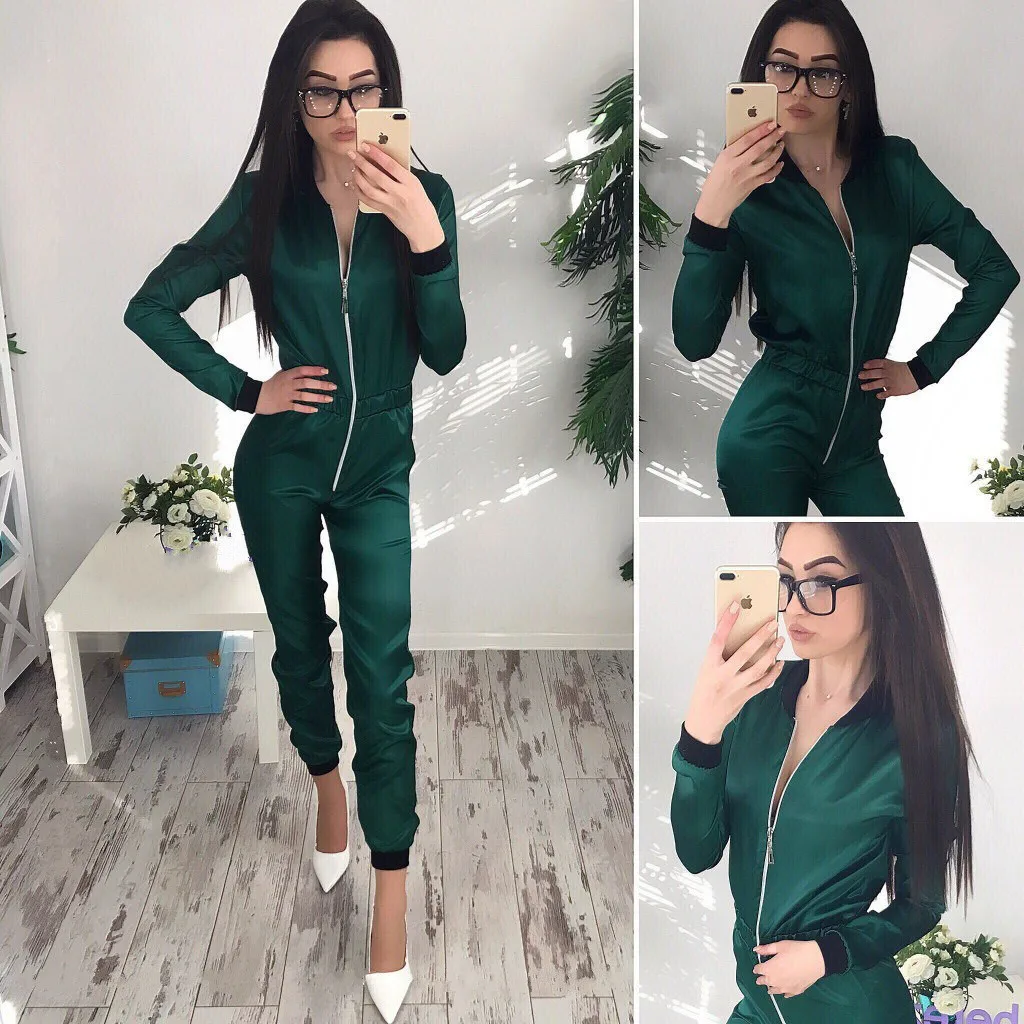 

Zipper sexy soft Suit Set 2019 Women Tracksuit Two-piece Sport Style Outfit Jogging Sweatshirt Fitness Lounge Sportwear