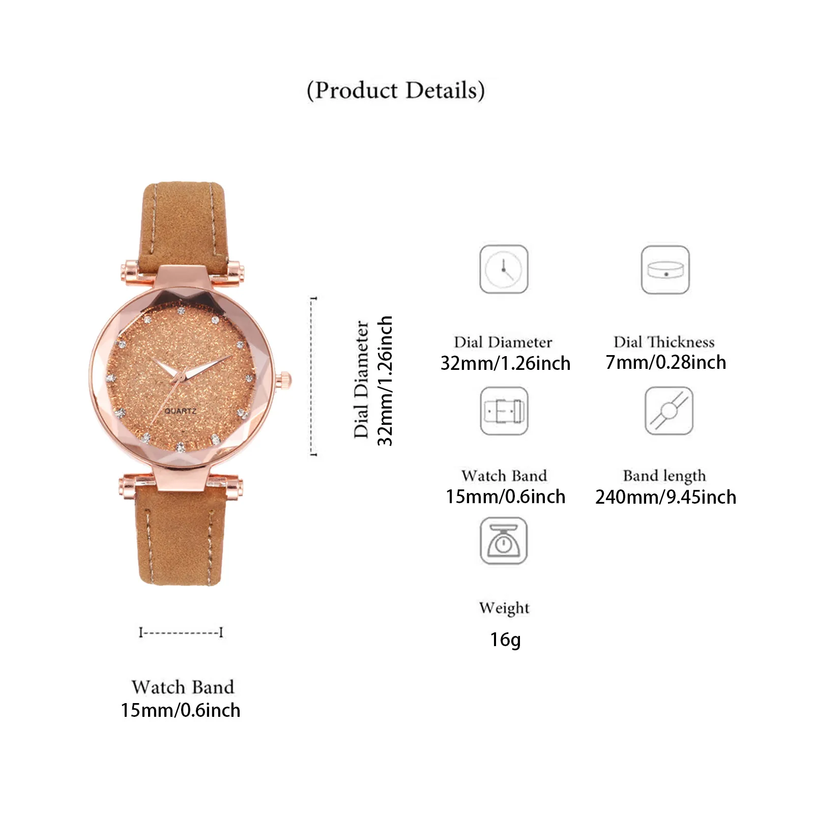 

Fashionable Star Sky Exquisite Diamond Retro Leather Strap Quartz Ladies Watch Star Sky Exquisite Diamond Retro Wrist Watch Leat