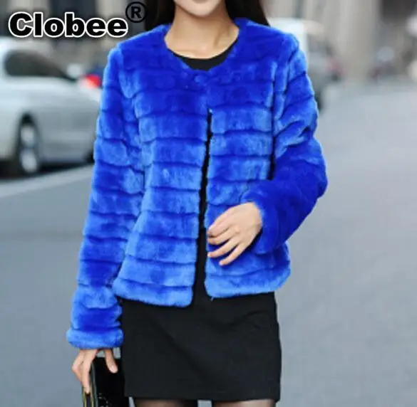 6XL зима искусственный кроличий мех пальто 2019 осень куртки кожаные для женщин