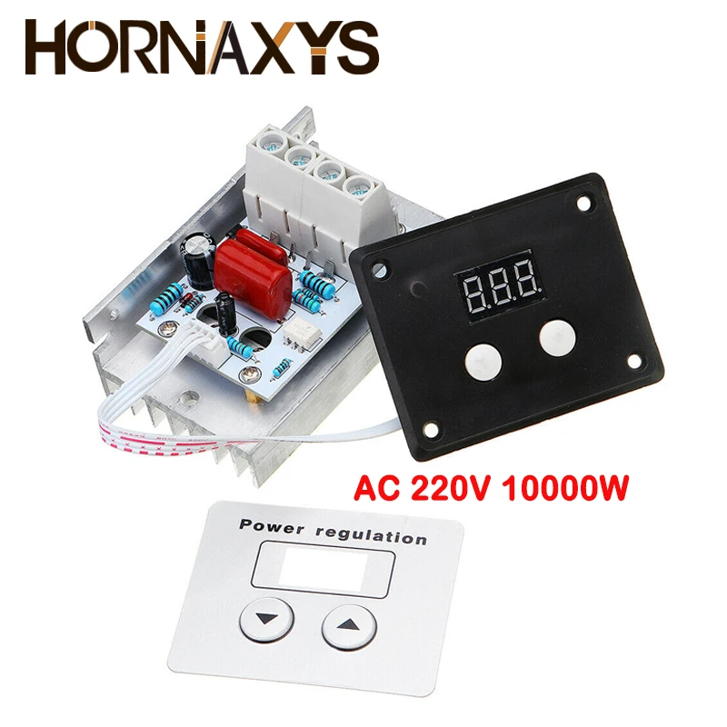 

SCR Digital Control AC 220V 10000W Electronic Voltage Regulator Speed Control Dimmer Thermostat + Digital Meters Power Supply