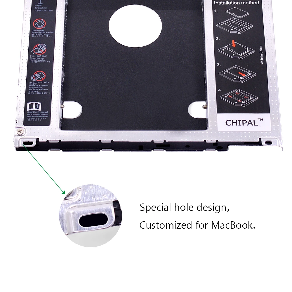 CHIPAL алюминиевый 2 й HDD Caddy 9 5 мм SATA 3 0 SSD корпус для Apple Macbook Pro Air 13 &quot15" 17 &quotSuperDrive