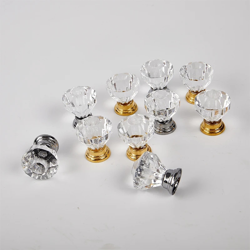 Прозрачная акриловая ручка 30 мм в форме алмаза для ящика шкафа выдвижных ящиков