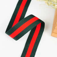 152540mm 50yards plain ribbon vertical striped glosgrain green red green intercolor for decoration gift wrapping diy holiday