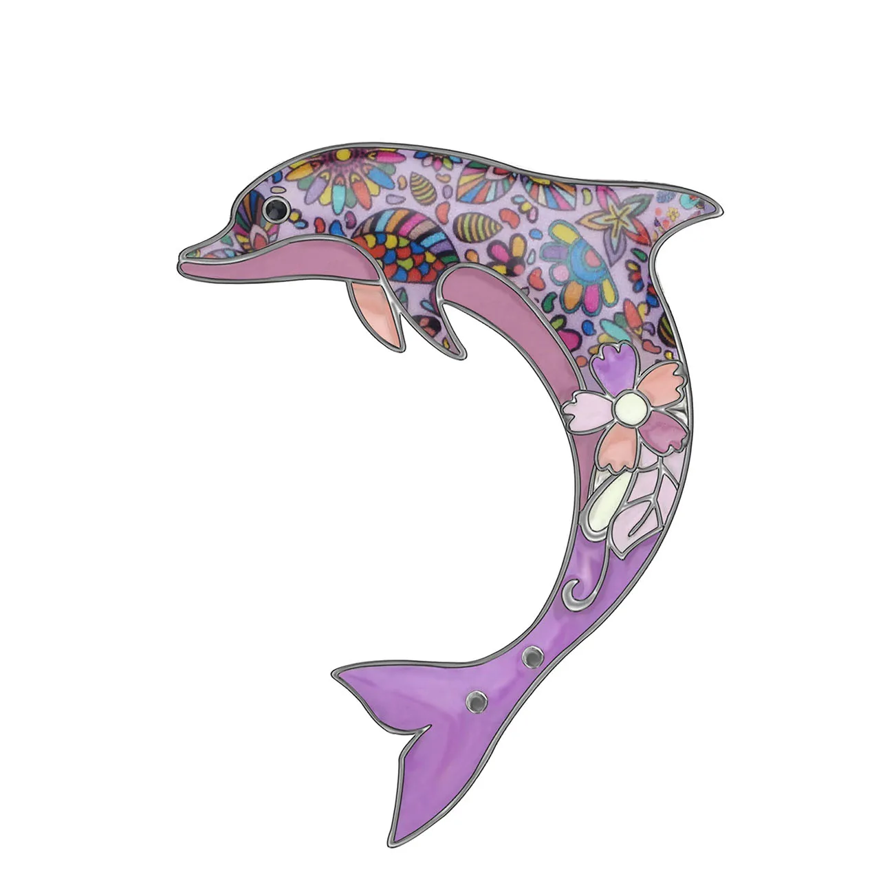 Женская эмалированная брошь WEVENI в форме океанского дельфина украшение для