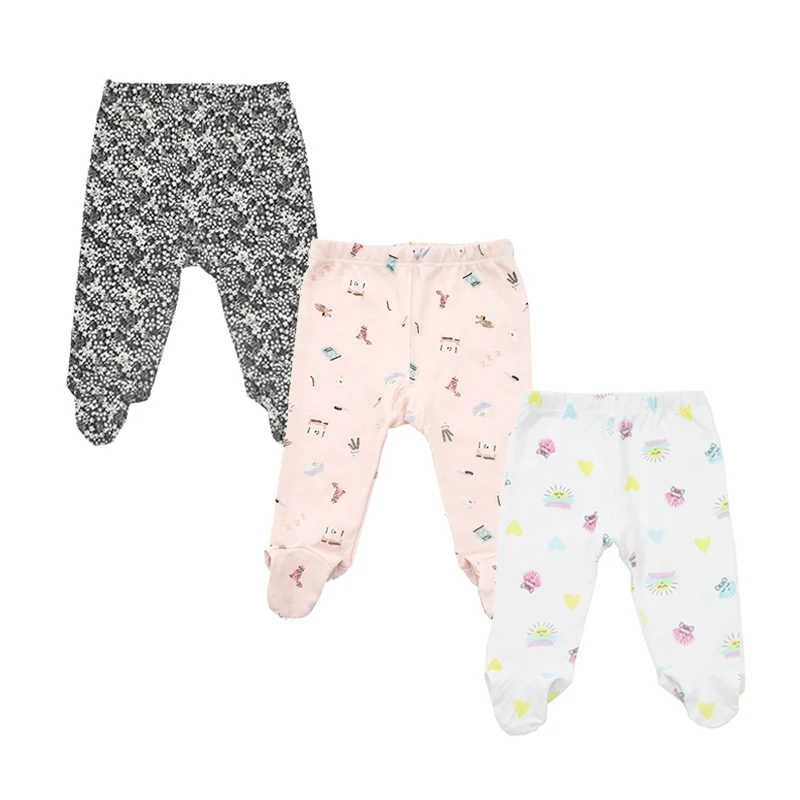 3pieces/Lot Trousers 0-18 Months Newborn Baby Pants Spring Autumn Babies Boy Footied Infant Girls Unisex Cute Twins Clothing
