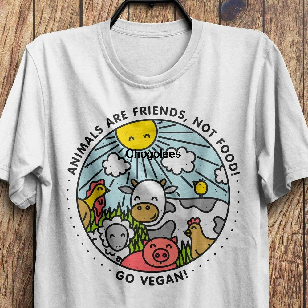 Animals are Friends рубашка веганских материалов вегетарианские футболка для любителей