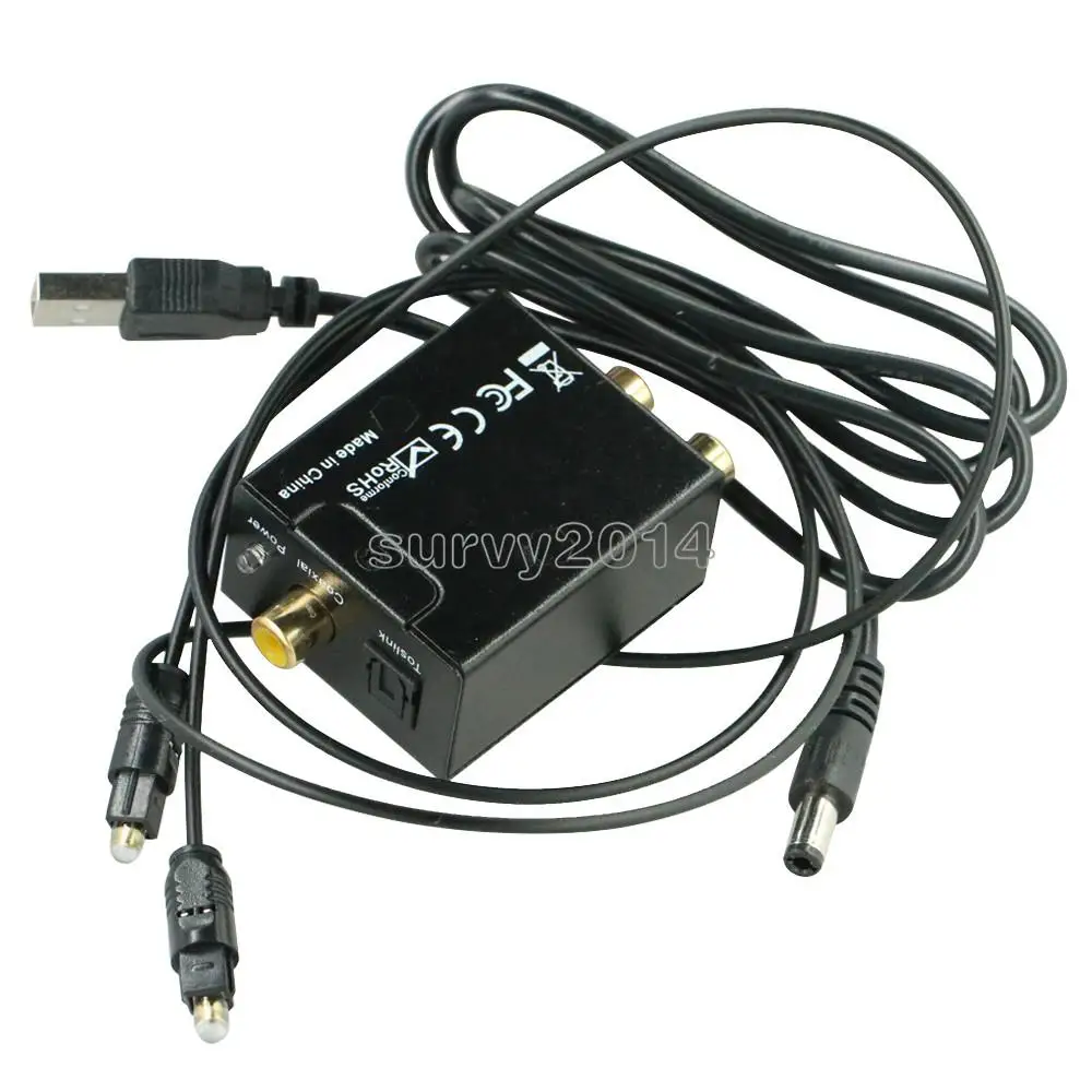 

Digital to Analog Audio Converter Adapter Digital Optical Fiber Coaxial RCA Toslink Signal to Analog Audio Converter RCA for DVD