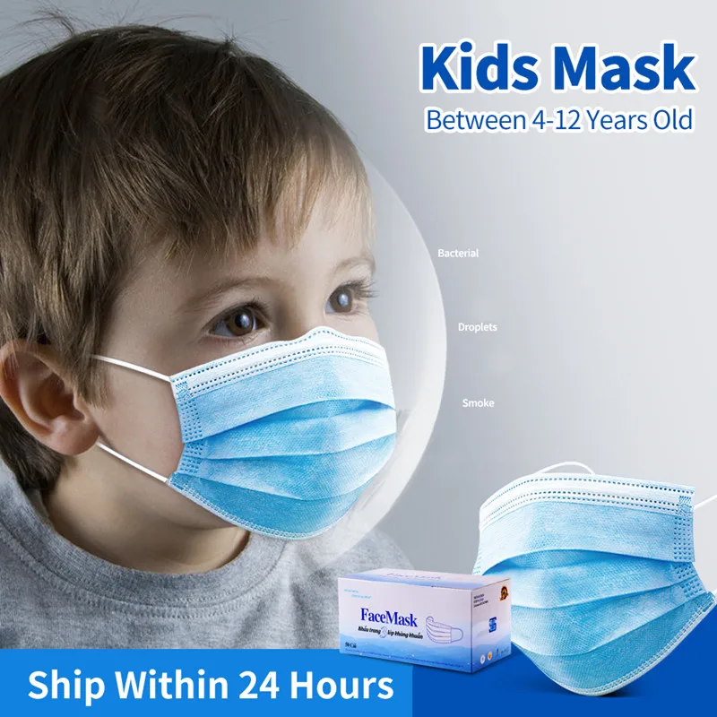 Маски для детей одноразовые детские маски лица промышленная 3-слойная безопасная