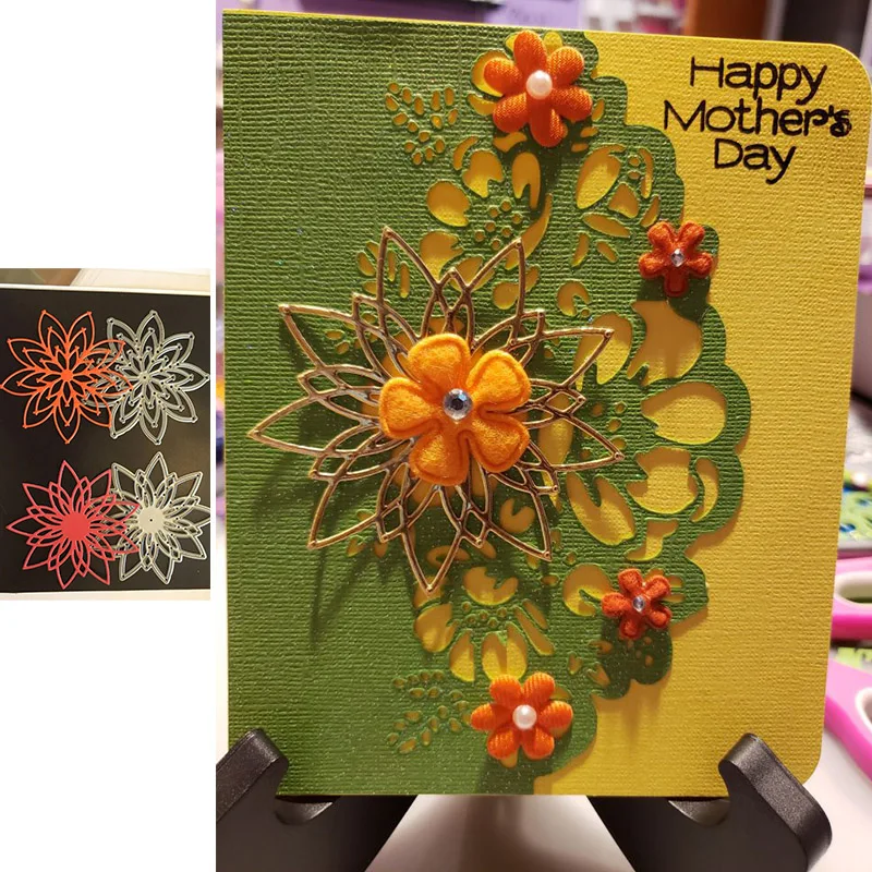 2 шт слойные Цветочные кружевные металлические резные штампы DIY Выгравированные