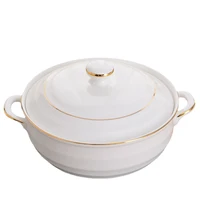 large capacity 1 4l ceramic soup bowl household binaural stew pot with lid rice soup bowl phnom penh soup pot serving bowls