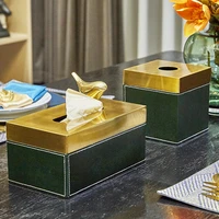 bathroom tissue box desktop organizer metal leatherwear restaurant paper rackholder european style tabletop ornaments