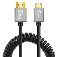 coiled mini hdmi to hdmi compatible cable 1080p 3d high speed adapter for tablet camcorder mp4 mini hdmi compatible cable
