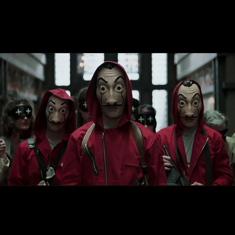 Маска на Хэллоуин бумажный дом La Dali пластик Casa De Papel маскарад забавные