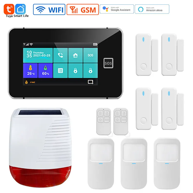 4.3 Inch Color Touch Screen Alarm System G60B Tuya Wireless Smart Home Security GSM WIFI Connection  Low Battery Reminder System