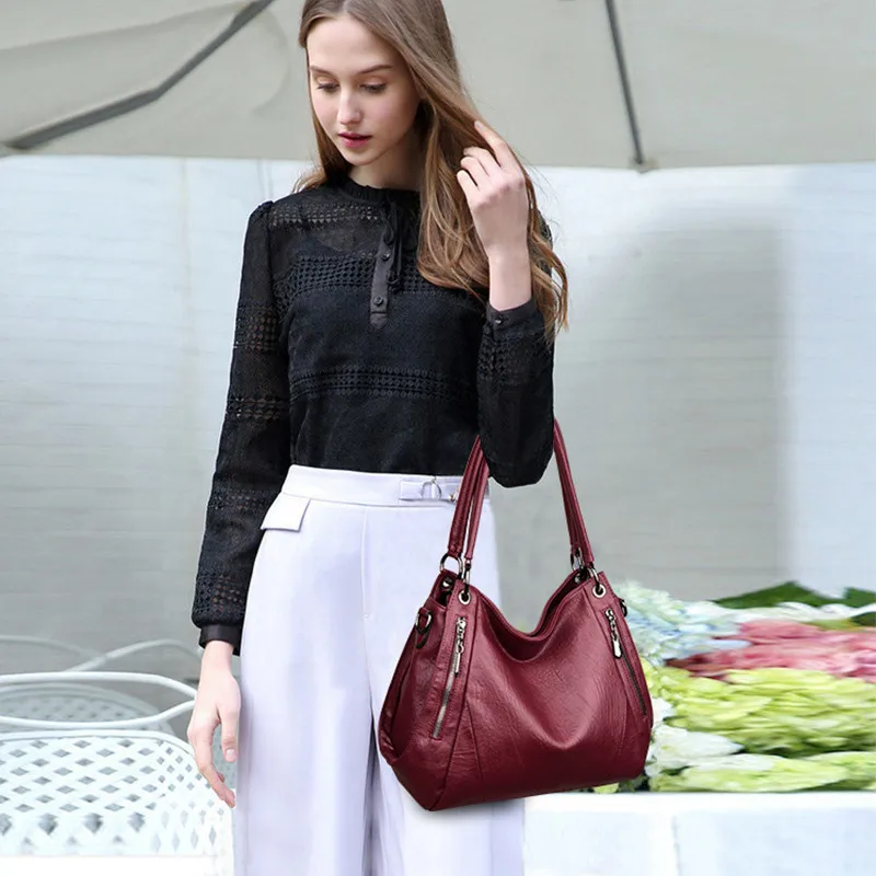 

Crossbody Bags for Women Soft Leather Luxury Handbags Women Bags Designer Female Shoulder Messenger Totes Top-Handle Bag Ladies