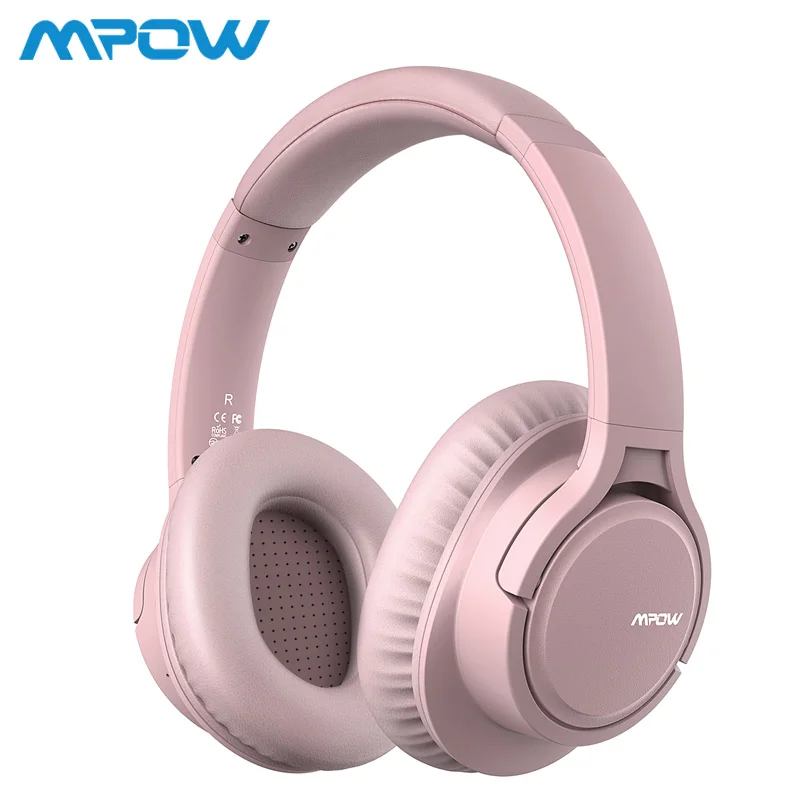 Pink Mpow H7 беспроводные/проводные наушники Bluetooth гарнитура с микрофоном для планшета, телевизора, ПК, мобильных телефонов с мягкими протеиновыми амбушюрами - Цвет: Pink