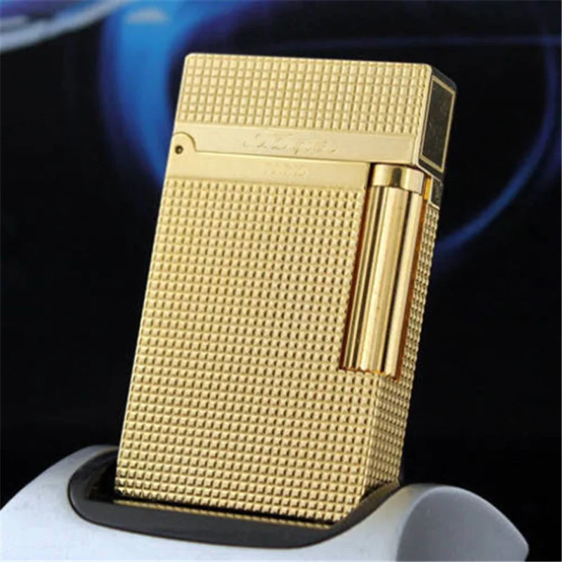 006 Gold Сигаретная газовая зажигалка высокого качества зажигалки для сигар многоразовые курительные инструменты пинг звук китайская краска золото серебро - Цвет: 006 Gold