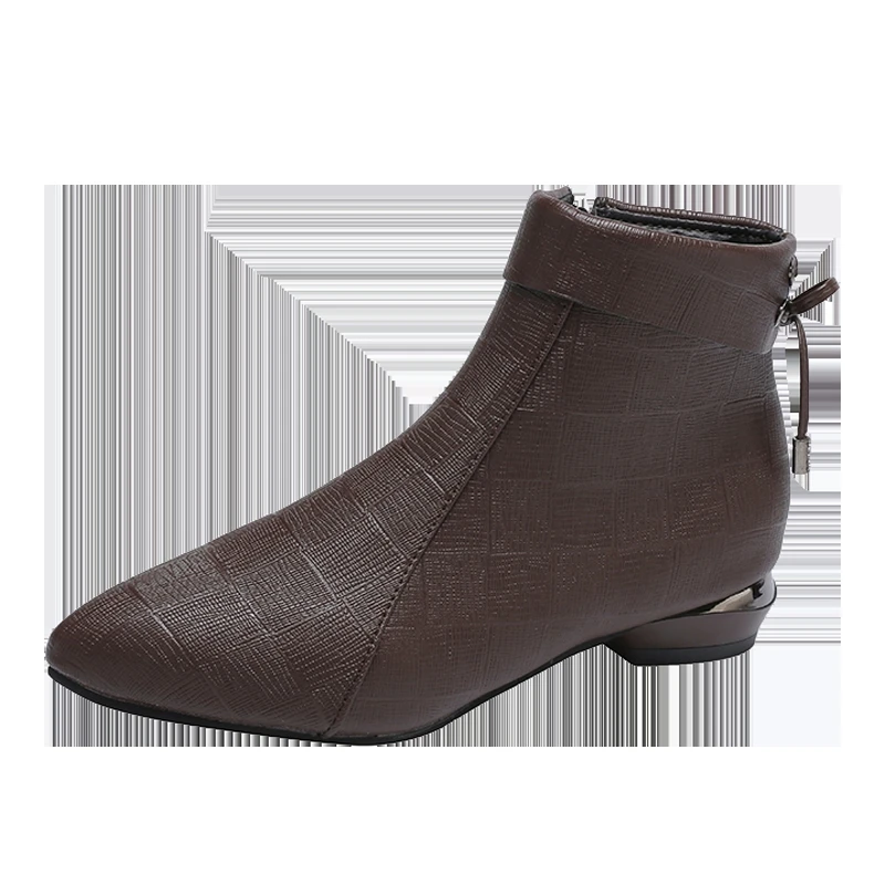 Women's Boots 2021 Winter Thicken Warm Fashion Round Toe Cute Short Leather Ankle Boots Women's Casual Platform Shoes Botas De M