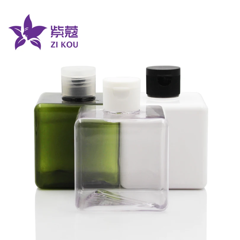 

5pcs free shipping 250ml square shape PETG bottle flip top cap for plastic cosmetic packaging bottle Cosmetics bottle
