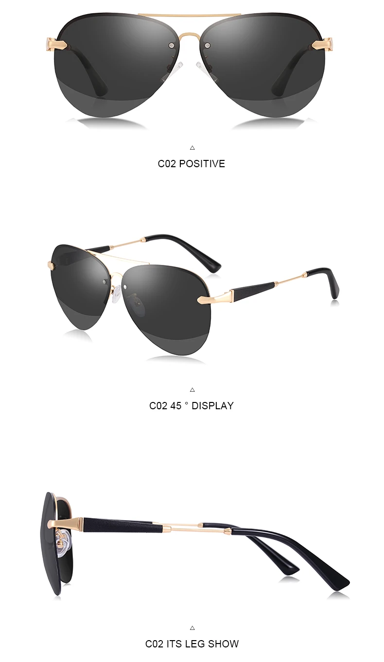 FANKEPOLO new men's retro sun eye round metal polarizer luxury brand designer sun eye black driving mirror goggles fashion