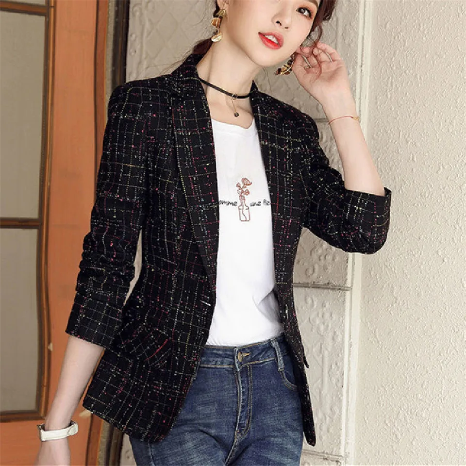 

Autumn Women Blazer Casual Business Blazers Outerwear Jackets Work Office Coat Fashion Career Female Jacket Lady